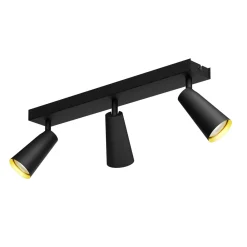 Lucande taklampe Angelina, 3 lyskilder, svart/gull Hot