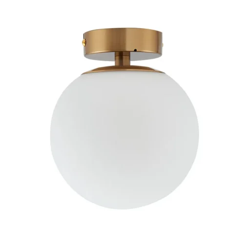 Lucande taklampe Bidolo, messingfarget, glass, 15 cm, IP44 Sale