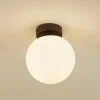 Lucande taklampe Bidolo, svart, glass, Ø 15 cm, IP44