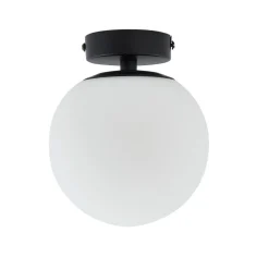 Lucande taklampe Bidolo, svart, glass, Ø 15 cm, IP44