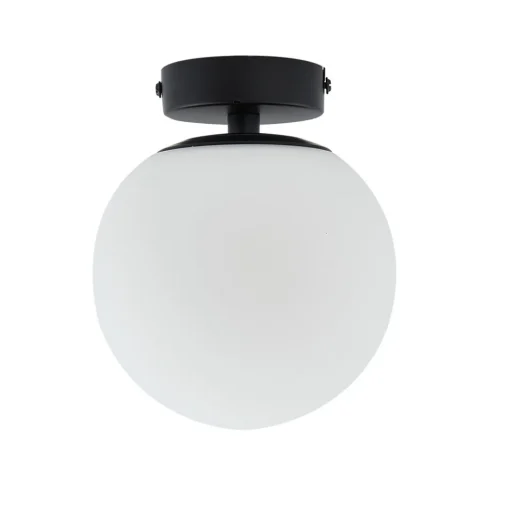 Lucande taklampe Bidolo, svart, glass, Ø 15 cm, IP44