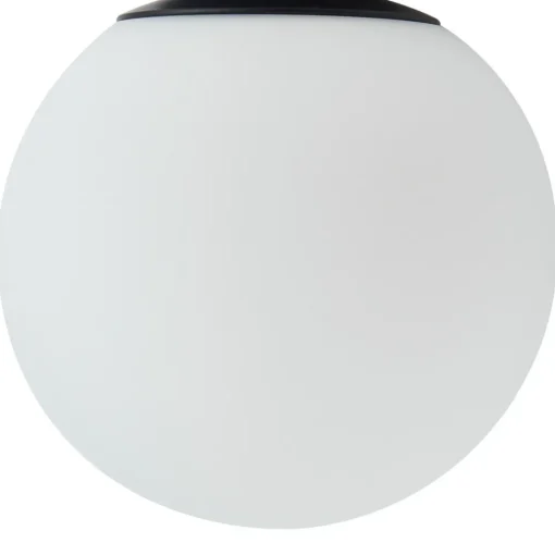 Lucande taklampe Bidolo, svart, glass, Ø 15 cm, IP44