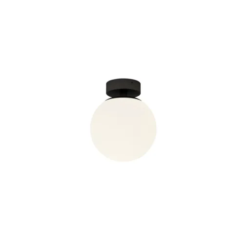 Lucande taklampe Bidolo, svart, glass, Ø 15 cm, IP44