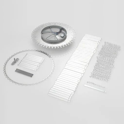 Lucande taklampe Limana, Ø 50 cm, krom, krystall| Taklamper
