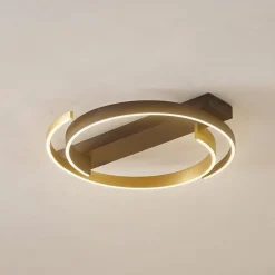 Lucande taklampe Natsuma, svart/gull, metall, Ø 50 cm| Taklamper