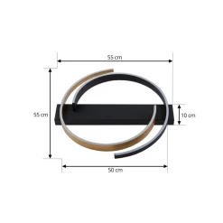Lucande taklampe Natsuma, svart/gull, metall, Ø 50 cm| Taklamper