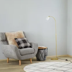 Lucande Taylan gulvlampe av jern, glasskjerm Outlet