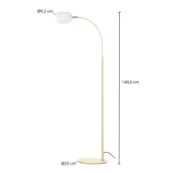 Lucande Taylan gulvlampe av jern, glasskjerm Outlet