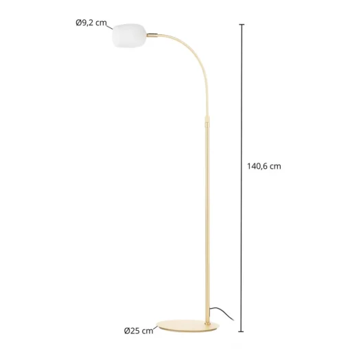 Lucande Taylan gulvlampe av jern, glasskjerm Outlet