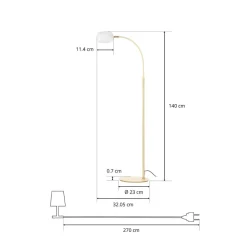 Lucande Taylan gulvlampe av jern, glasskjerm Outlet