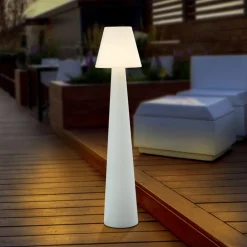 Lucande terrasselampe Gauri, hvit, høyde 148 cm, IP65| Terrassebelysning