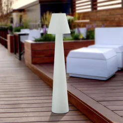 Lucande terrasselampe Gauri, hvit, høyde 148 cm, IP65| Terrassebelysning