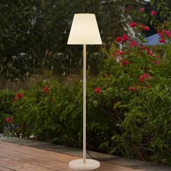 Lucande terrasselampe Jaimy, beige, metall, 150 cm, E27 Discount