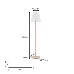 Lucande terrasselampe Jaimy, beige, metall, 150 cm, E27 Discount