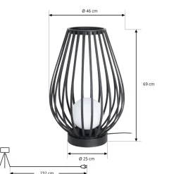 Lucande terrasselampe Marrin, svart, metall, Ø 46cm Outlet
