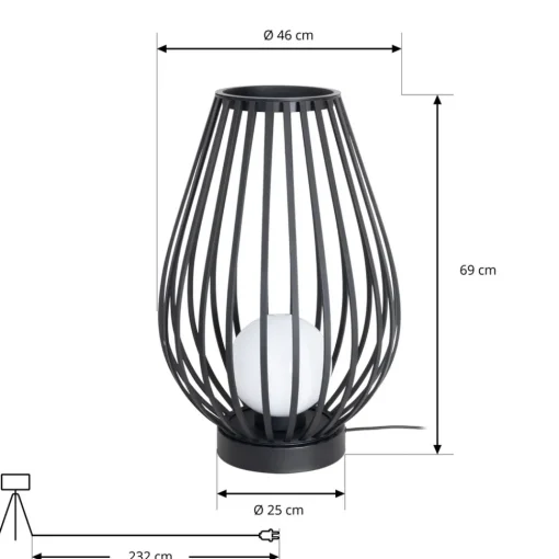 Lucande terrasselampe Marrin, svart, metall, Ø 46cm Outlet