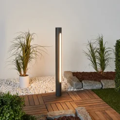 Lucande Tomas LED-veilampe, 75 cm, mørkegrå, IP54 Clearance