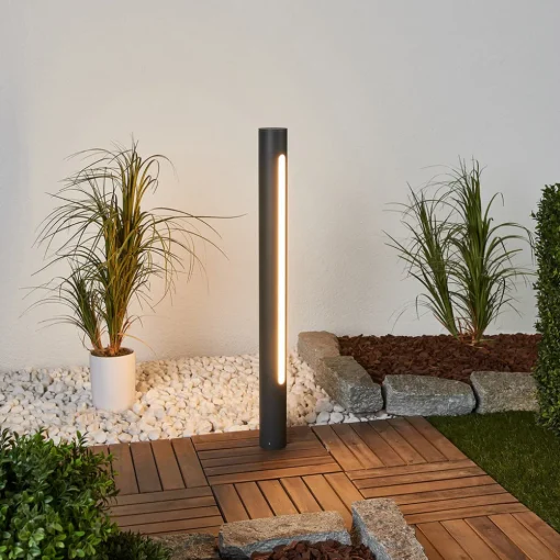 Lucande Tomas LED-veilampe, 75 cm, mørkegrå, IP54 Clearance