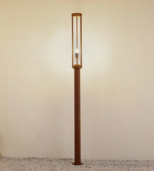 Lucande utelampe Alivaro, rustfarget, 220 cm, E27, IP65| Lyktestolper