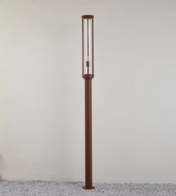 Lucande utelampe Alivaro, rustfarget, 220 cm, E27, IP65| Lyktestolper