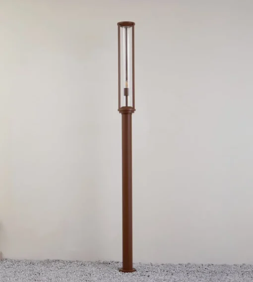 Lucande utelampe Alivaro, rustfarget, 220 cm, E27, IP65| Lyktestolper