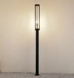 Lucande utelampe Alivaro, svart, 220 cm, E27, IP65 Discount
