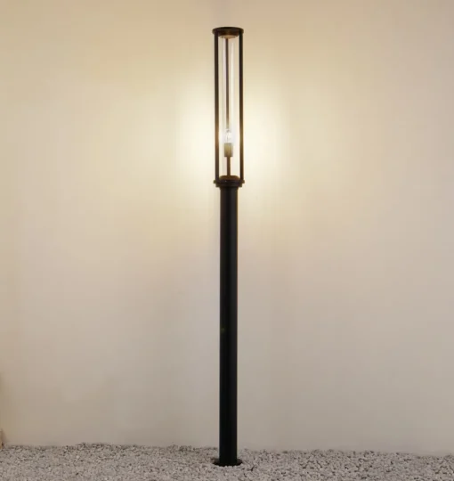 Lucande utelampe Alivaro, svart, 220 cm, E27, IP65 Discount