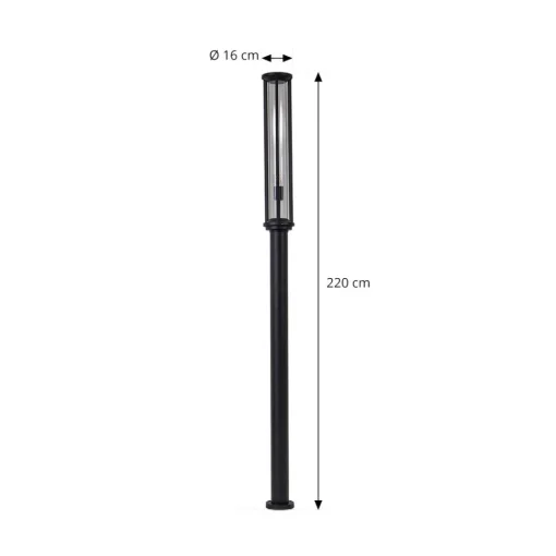 Lucande utelampe Alivaro, svart, 220 cm, E27, IP65 Discount