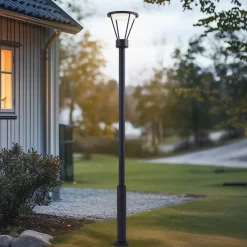 Lucande utelampe Elario, 222 cm, svart, aluminium Online