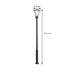 Lucande utelampe Elario, 222 cm, svart, aluminium Online