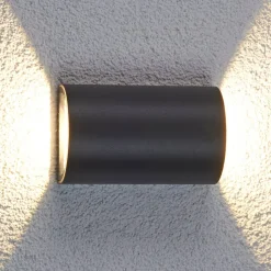 Lucande utendørs LED-vegglampe Jale, 16 cm, antrasitt, aluminium| Kommersiell Utebelysning|Led-Utendørs