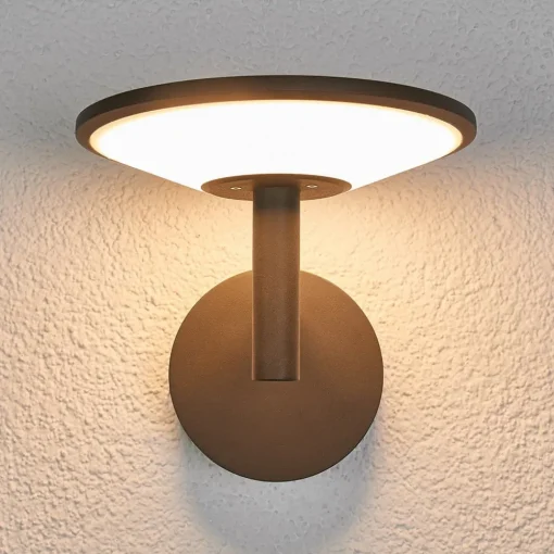 Lucande utendørs LED-vegglampe Fenia, antrasitt, aluminium, IP65| Kommersiell Utebelysning|Led-Utendørs