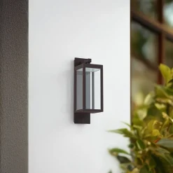 Lucande utendørs LED-vegglampe Ferdinand, rust, metall, IP54| Kommersiell Utebelysning