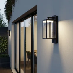 Lucande utendørs LED-vegglampe Ferdinand, antrasitt Høyttaler Discount