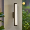 Lucande utendørs LED-vegglampe Tuberia, antrasitt, metall, Ø 7cm| Led-Utendørs|Terrassebelysning