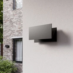 Lucande utendørs LED-vegglampe Meja, svart, metall, IP54 Clearance