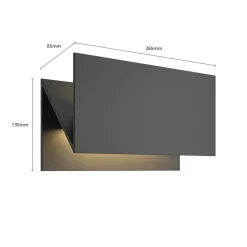 Lucande utendørs LED-vegglampe Meja, svart, metall, IP54 Clearance