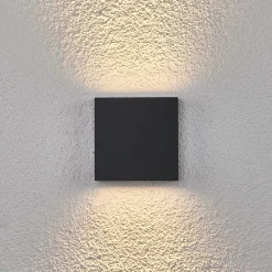 Lucande utendørs LED-vegglampe Trixy, antrasitt, metall, IP54 Best