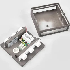 Lucande utendørs LED-vegglampe Trixy, antrasitt, metall, IP54 Best