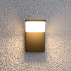Lucande utendørs LED-vegglampe Nevio, 17 cm, antrasitt, aluminium| Kommersiell Utebelysning|Led-Utendørs