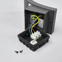 Lucande utendørs LED-vegglampe Juvia, 19 cm, antrasitt, IP54| Led-Utendørs|Vegglamper Utendørs