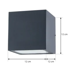 Lucande utendørs LED-vegglampe Merjem, 12 cm, opp/ned, IP54 Clearance