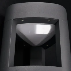 Lucande utendørs LED-vegglampe Pirron, trekantet, metall, IP54 Discount