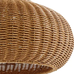Lucande utendørs pendellampe Taniola, 1 lyskilde, beige, rotting, IP44