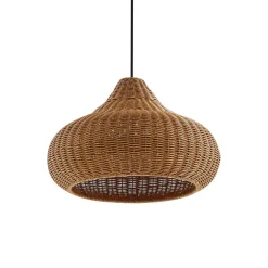 Lucande utendørs pendellampe Taniola, 3 lyskilder, beige, rotting, IP44| Pendellamper Utendørs|Terrassebelysning