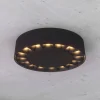 Lucande utendørs taklampe Kelissa, rund, svart| Taklamper Utendørs