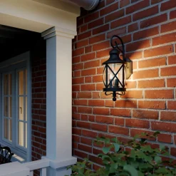 Lucande utendørs vegglampe Marcellino, rust, metall, glass| Terrassebelysning|Vegglamper Utendørs