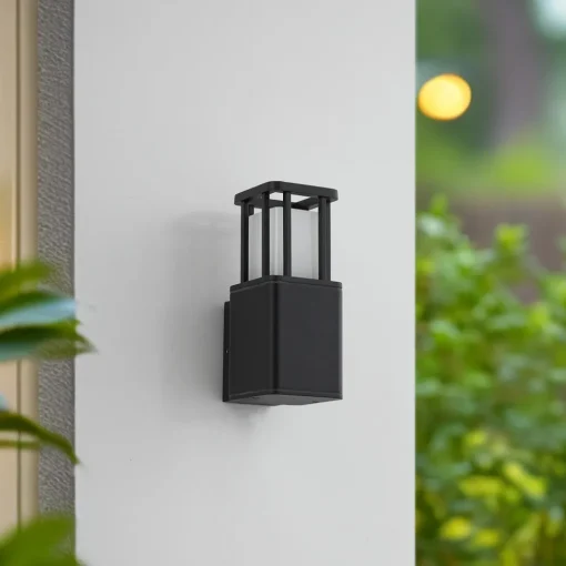 Lucande utendørs vegglampe Dakil, svart, aluminium Hot