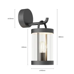 Lucande utendørs vegglampe Cassian, sett med 2, antrasitt, IP54| Vegglamper Utendørs|Terrassebelysning