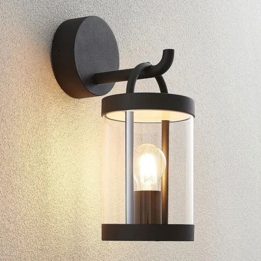 Lucande utendørs vegglampe Cassian, sett med 2, antrasitt, IP54| Vegglamper Utendørs|Terrassebelysning